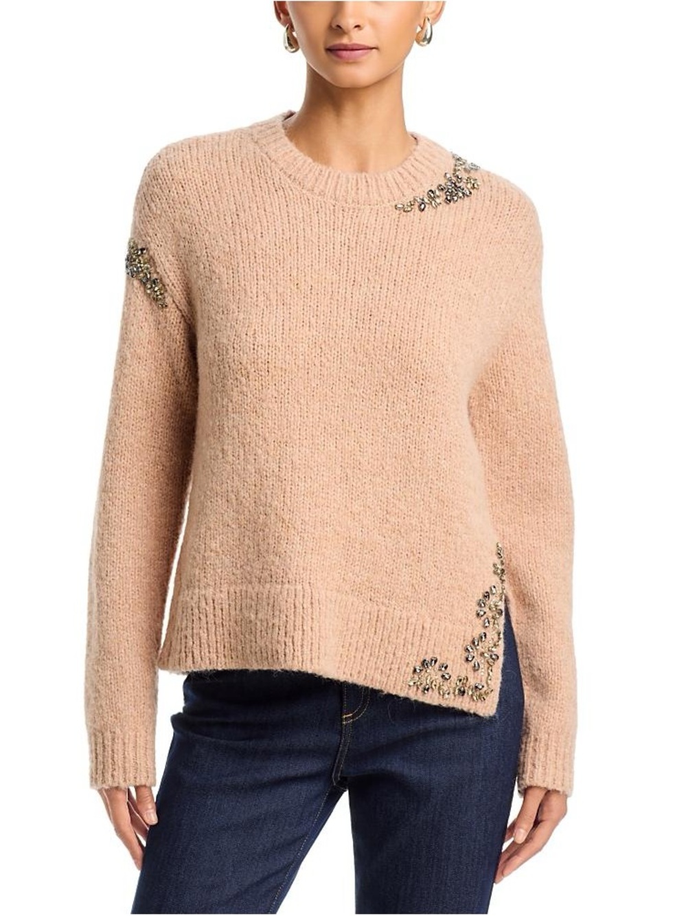 Cinq a Sept Crystal Lilliana Crewneck Sweater
